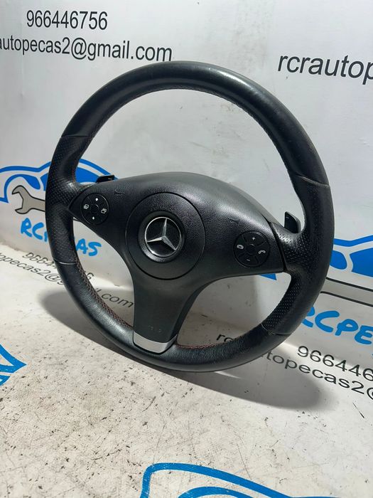 Volante Airbag Pele Perfurada Comandos Multifunções Patilhas Bordado