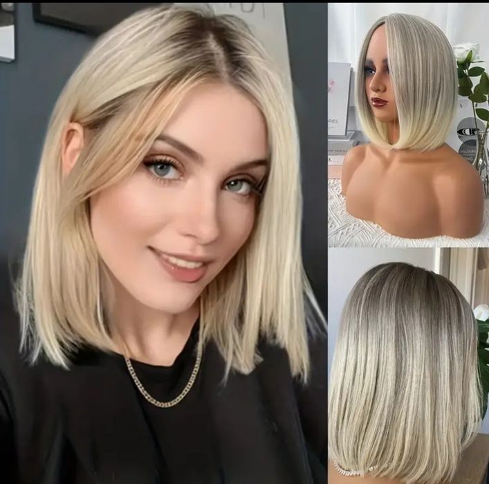 Peruka blond platyna ombre