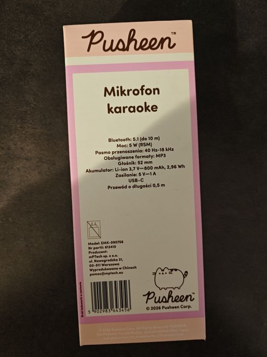 Mikrofon karaoke Pusheen