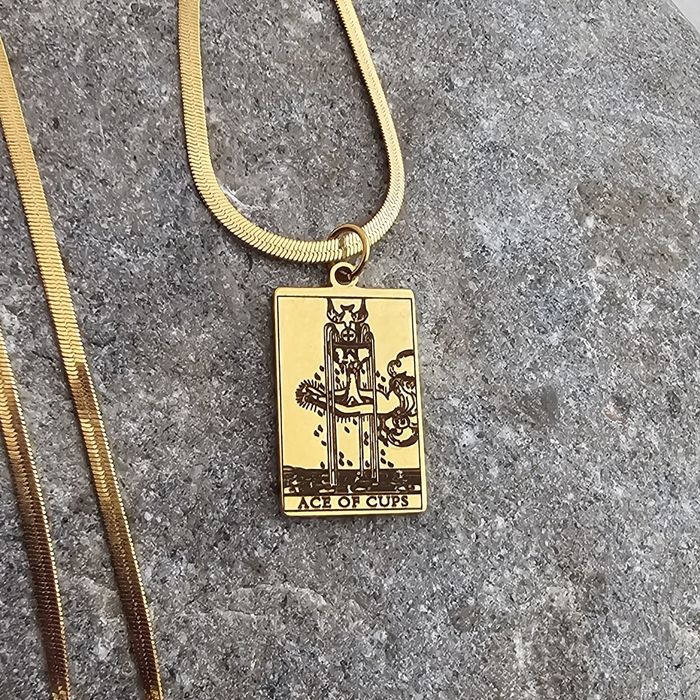 Colar Tarot "Ás de Copas" aço inoxidável
