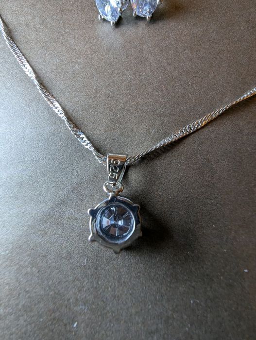 Набір срібло 925s ланцюжок сережки срібний серебро цепочка серьги