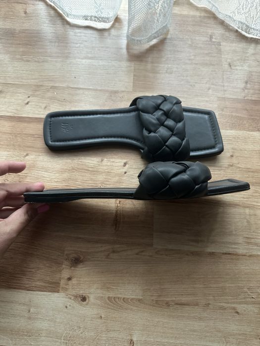 Klapki damskie 42 H&M czarne laczki jak nowe