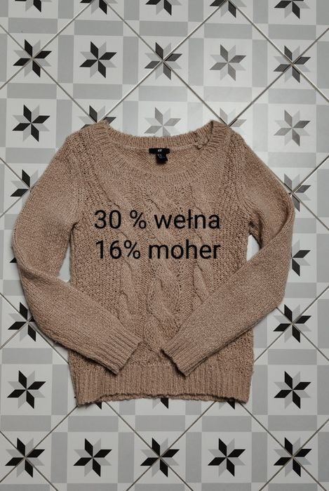 Sweter hm welna wełniany moher