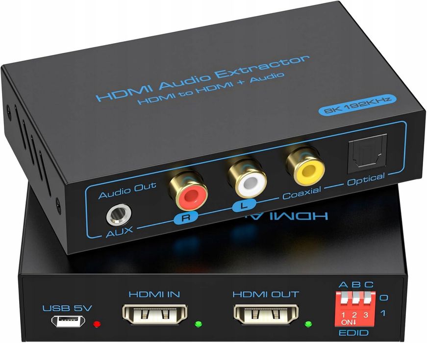 Rozgałęźnik optyczny HDMI z funkcją wyodrębniania dźwięku 8K/60 Hz