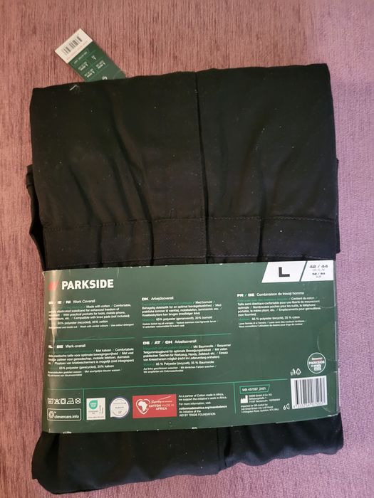 Новий робочий комбінезон Parkside Work Coverall, розмір L (чорний)