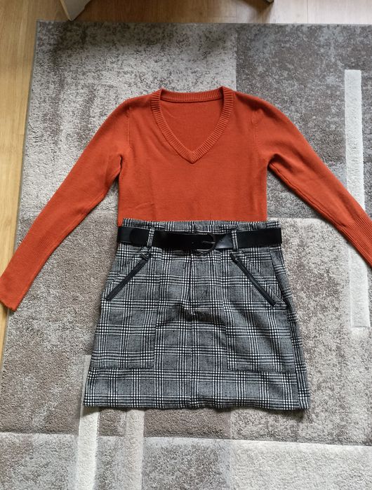 Spódnica mini w kratę Sinsay L