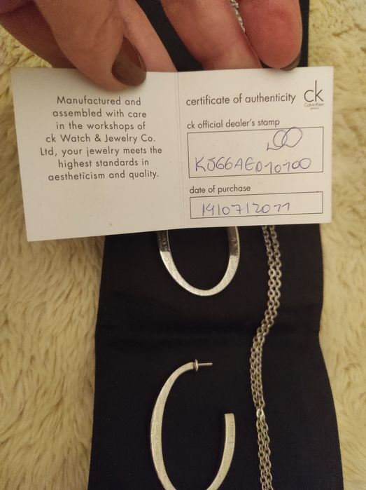 Brincos e colar calvin klein