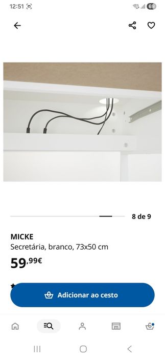 Secretária branca como nova
