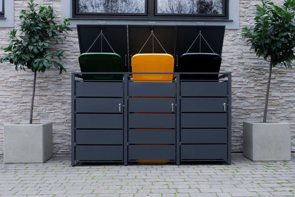 Zabudowa Koszy Na Śmieci 3x240L Obudowa Wiata Śmietnikowa Garaż+GRATIS