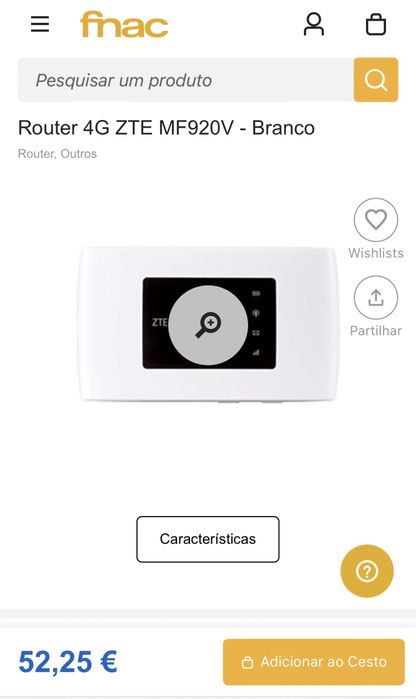 Router 4G ZTE MF920V - Branco