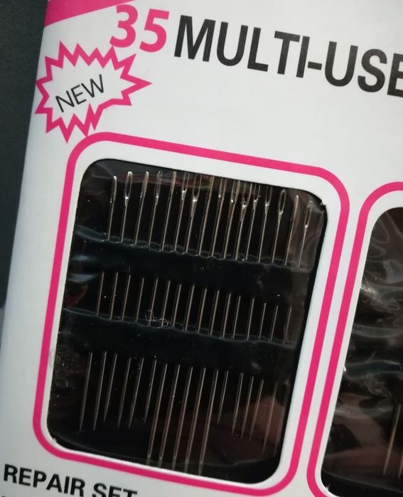 Igły do szycia ręcznego 35szt zestaw dla słabowidzących nowe