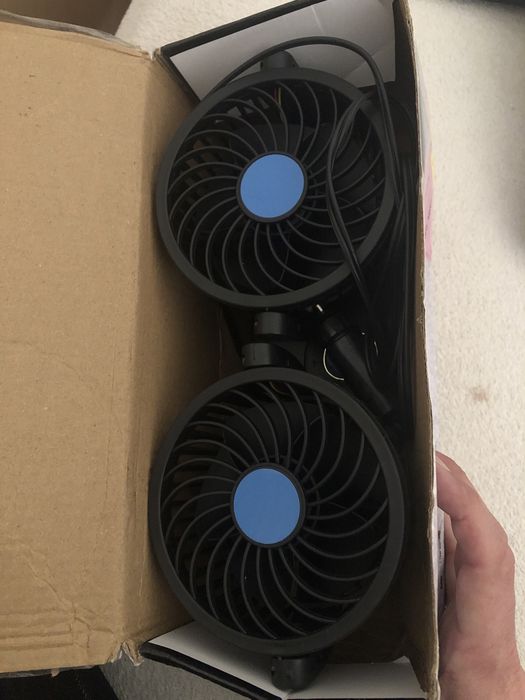Ventilador Duplo para Carro 12V - Novo