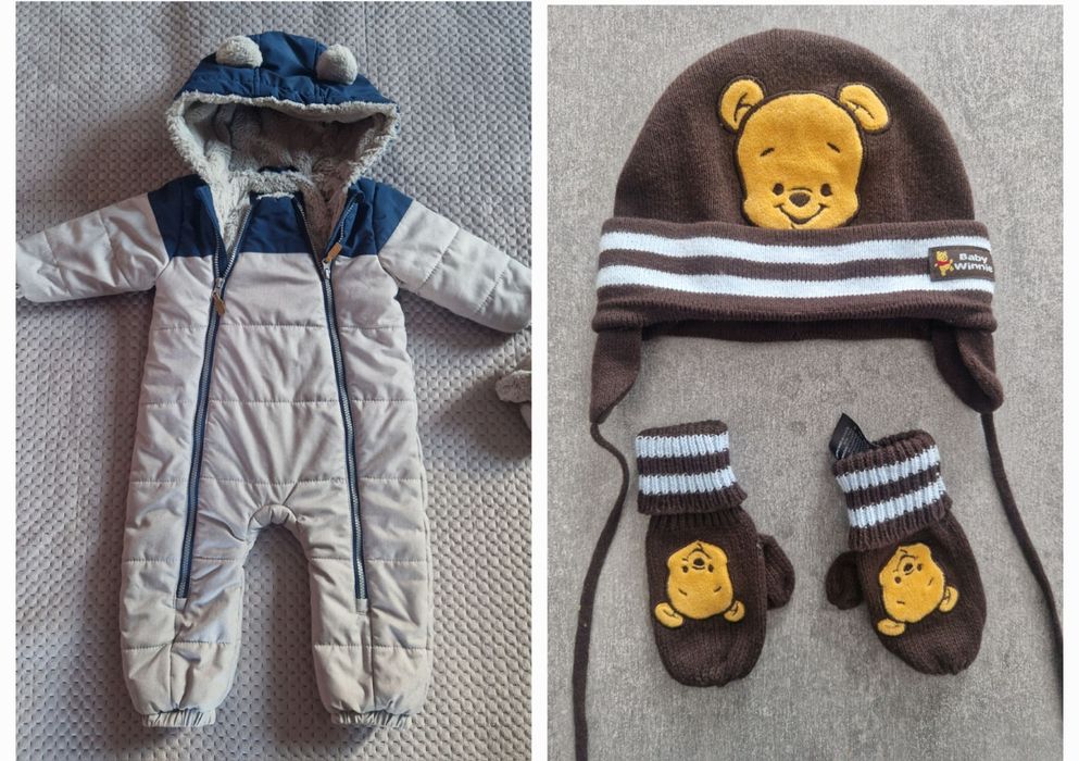 Kombinezon zimowy, cool club, rozm.80 + czapka z rękawiczkami h&m
