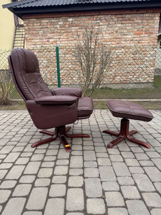 Крісло реклайнер шкіряне (0083) крісло для відпочинку