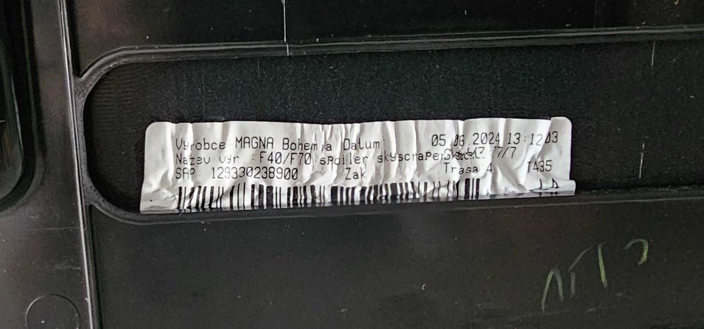 Aileron BMW Série 1 do ano 2024/2025 (F40/F70)