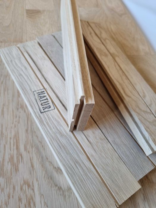 Parkiet lity dębowy selekcja I - NATUR wymiary: 350 x 70 x 20mm