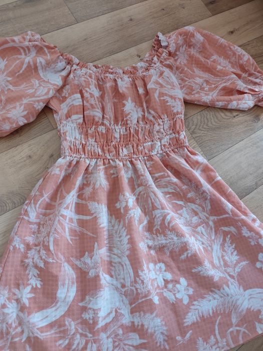 Sukienka letnia plażowa h&M palmy 36 s hiszpanka