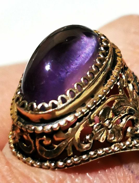 Перстень серебро СССР, Аметист