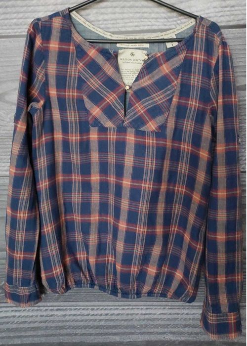 Maison Scotch Extra bluzka, koszula modna krata r.2 /M bawełna