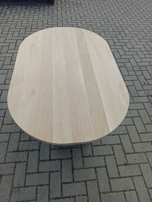 Blat dębowy owalny z litego dębu na wymiar 2 / 3 / 4 cm
