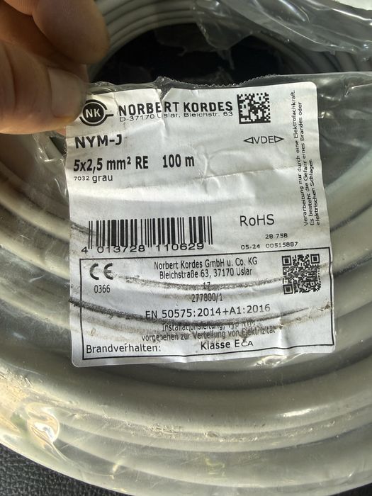 Kabel NYM-J 5x2.5 okragły