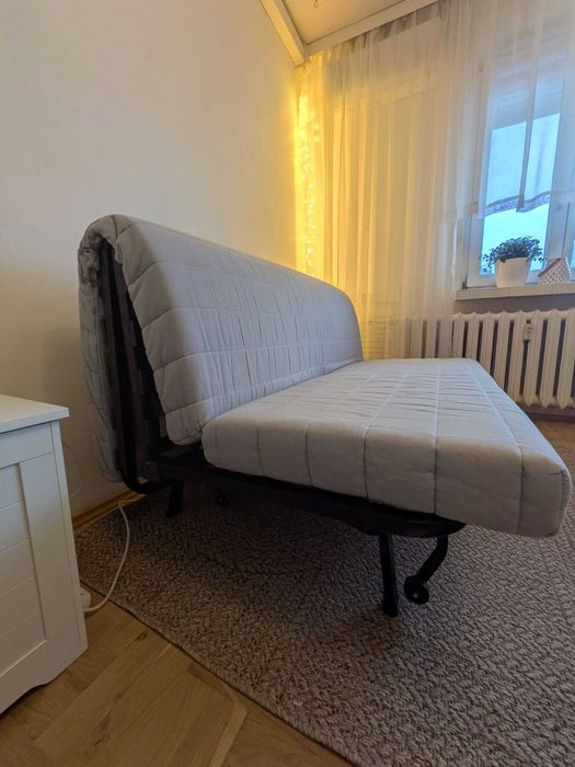 IKEA LYCKSELE sofa 2-osobowa, materac Murbo, pokrycie Knisa jasnoszare