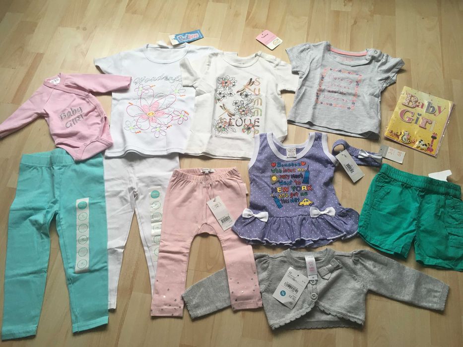 Nowe ciuszki dla dziewczynki rozm 62/68/74 tshirty, leginsy
