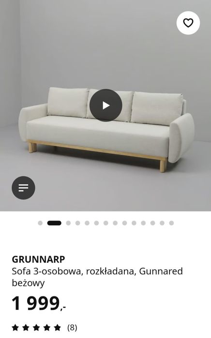IKEA Grunnarp sofa 3 osobowa