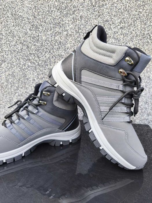 Zimowe buty męskie nowe szare ocieplane 45 nowe wiązane