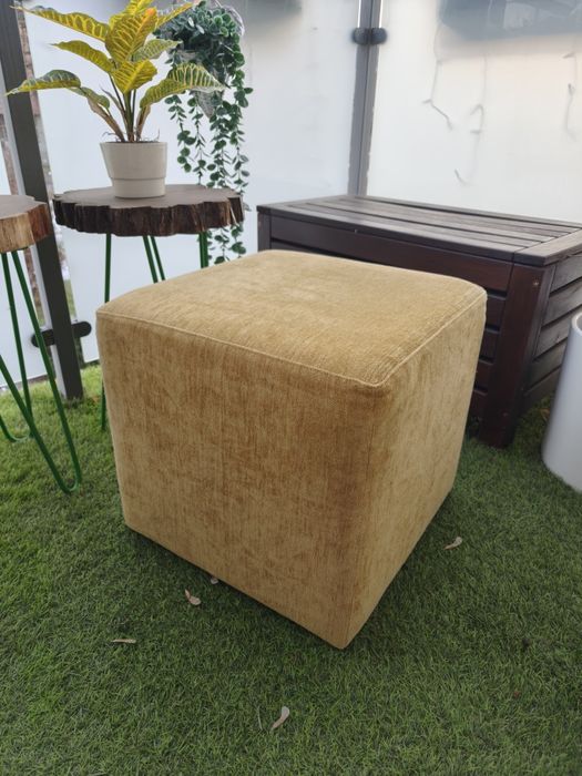 Puf kostka żółty/musztardowy 45x45