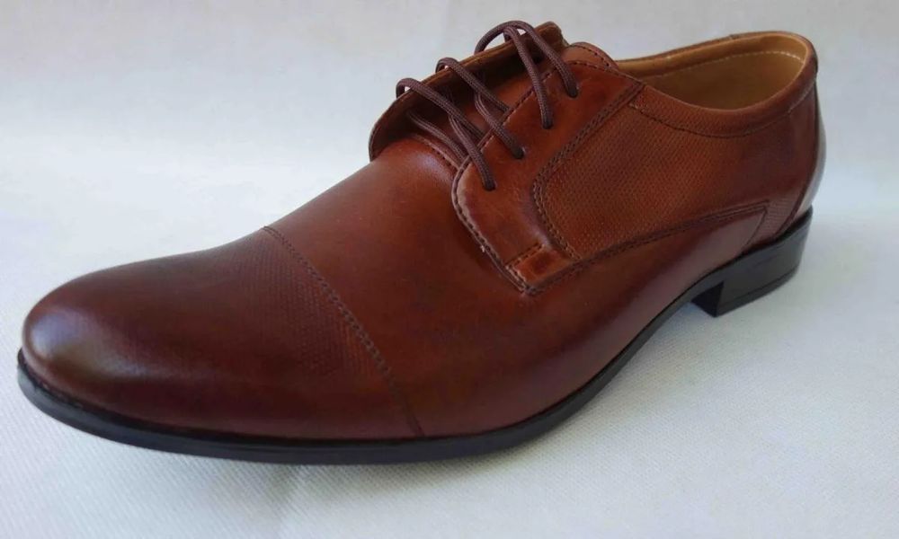 POLSKIE męskie pólbuty sznurowane BRĄZ 42