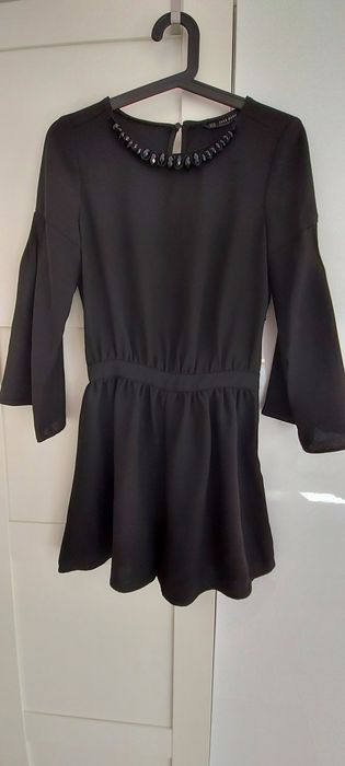 Kombinezon krótki Zara, 3/4 rękaw, czarny, rozm XS