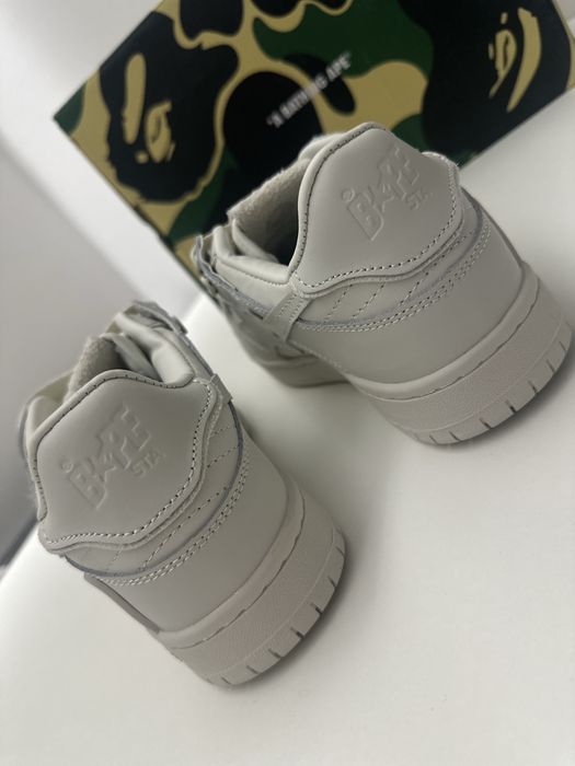 A Bathing Ape Bape Sk8 Sta Triple White Nubuck