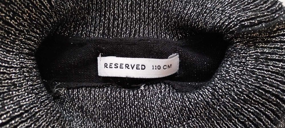 Elegancki sweterek czarny ze srebrną nitką, Reserved, 110 cm / 4-5 lat