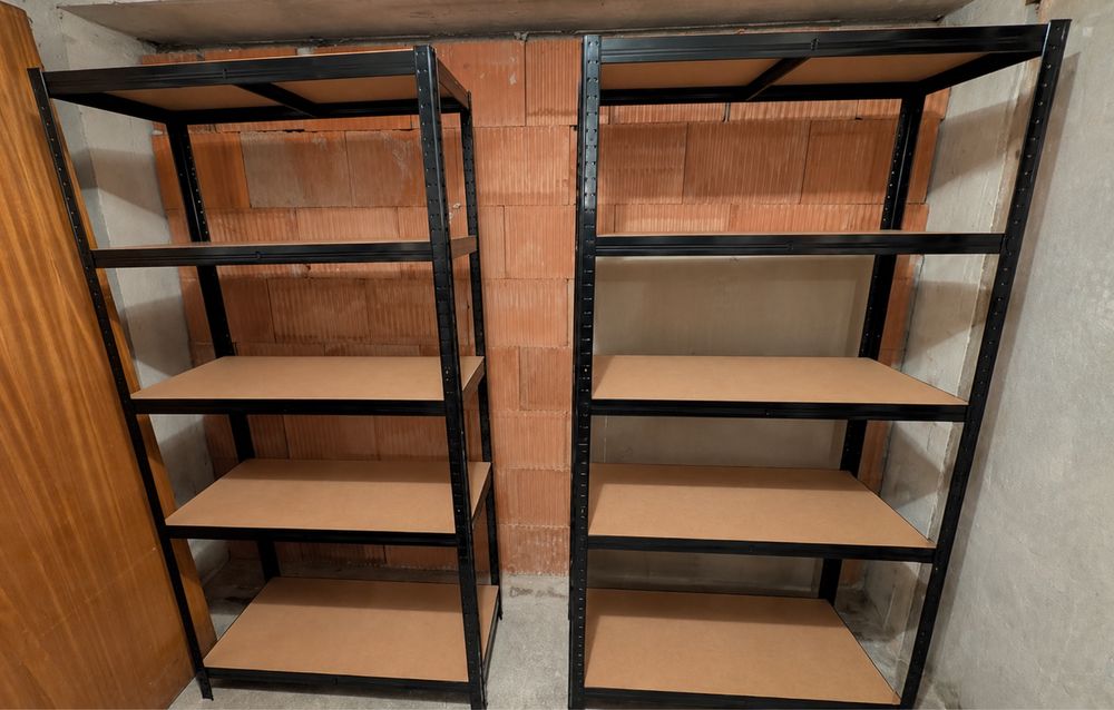 Regały magazynowe 2 szt 180x90x40 czarne 5 półek duży udźwig