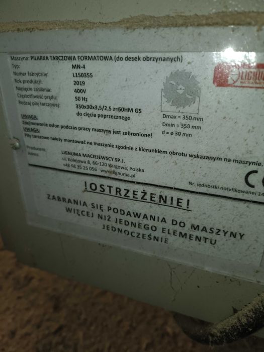 Formatówka do deski paletowej LIGNUMA MN-4 (obrzynarka , docinarka )