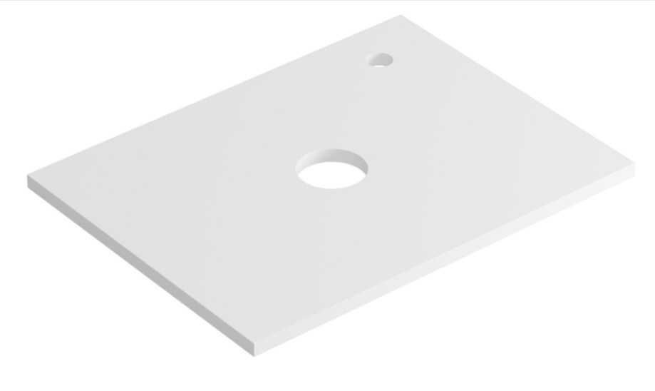 tampo para lavatorio pedra 61x46 branco mate