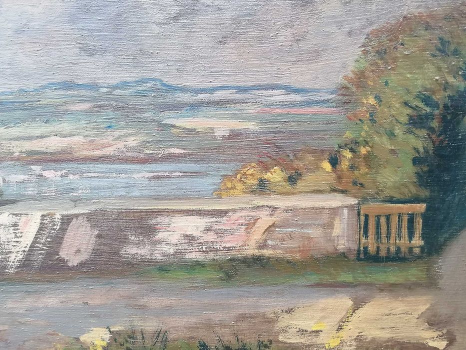 Nastrojowy pejzaż, niemieckie malarstwo, Gubin, pocz. XX w.