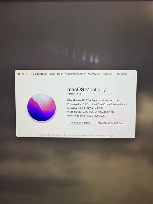 Imac 27  i5 16gb 2015