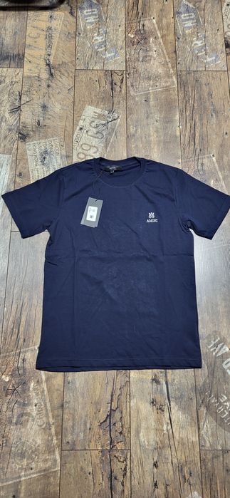 Amiri granatowa koszulka męska t-shirt bawełna premium M
