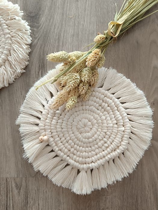 Base de copo em macramé