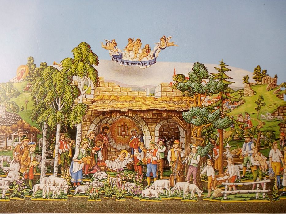 A3 - Szopka Bożonarodzeniowa wycinana papierowa wycinanka - unikat