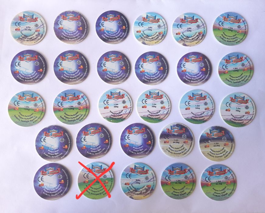 Tazos Pokemon League - venda a unidade