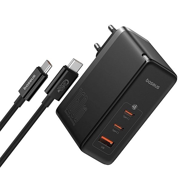 Ładowarka sieciowa GaN Baseus GaN5 Pro 2x USB-C / USB-A 160W - czarna