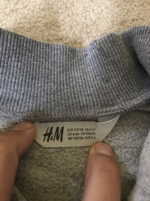 Теплая кофта h&m 110/116 шерсть с подкладкой полиэстер