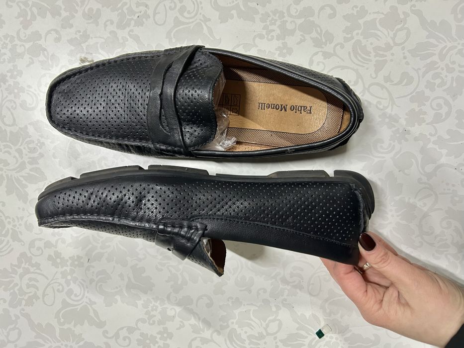 Шкіряні чоловічі макасини лофери 40р