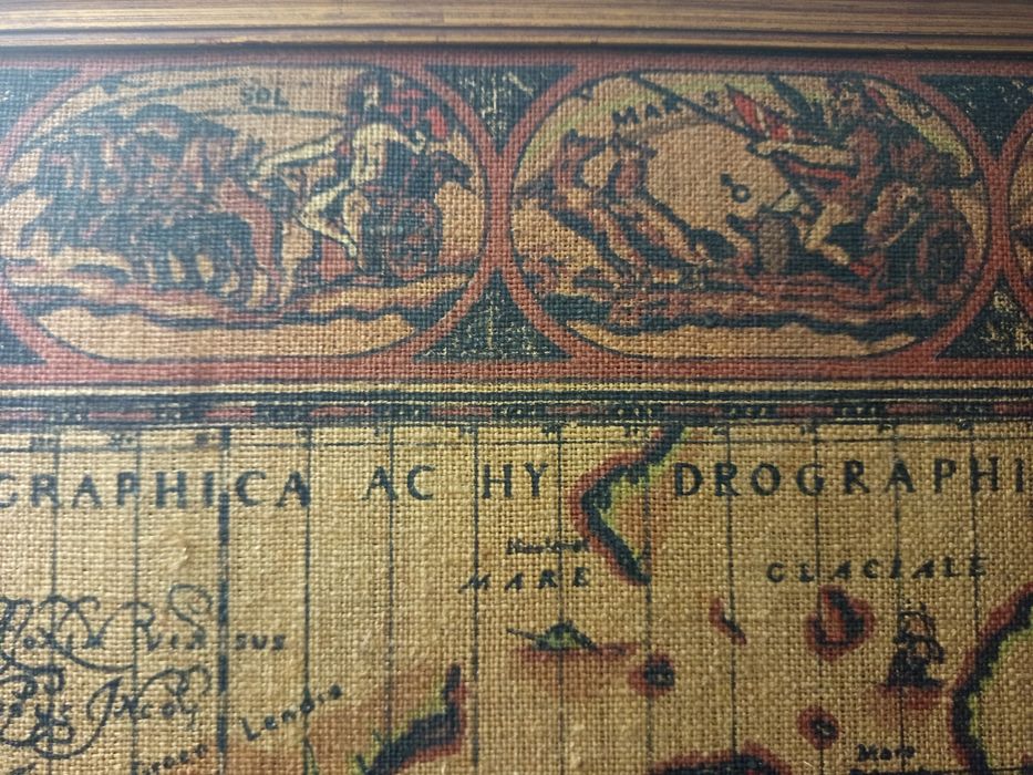 Mapa do mundo antigo em tecido 1.25x95