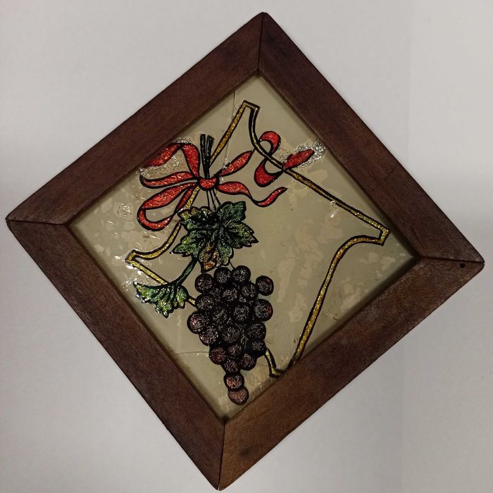 Conjunto 7 pequenos quadrinhos 11 x 11 com pinturas alusivas a frutos