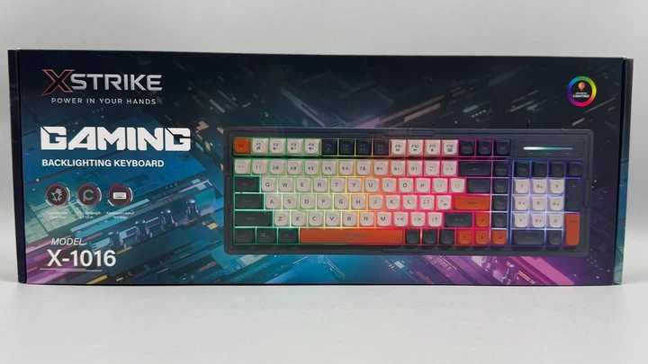 Клавіатура USB XSTRIKE XS-1016, довжина кабелю 150см,RGB підсвічування