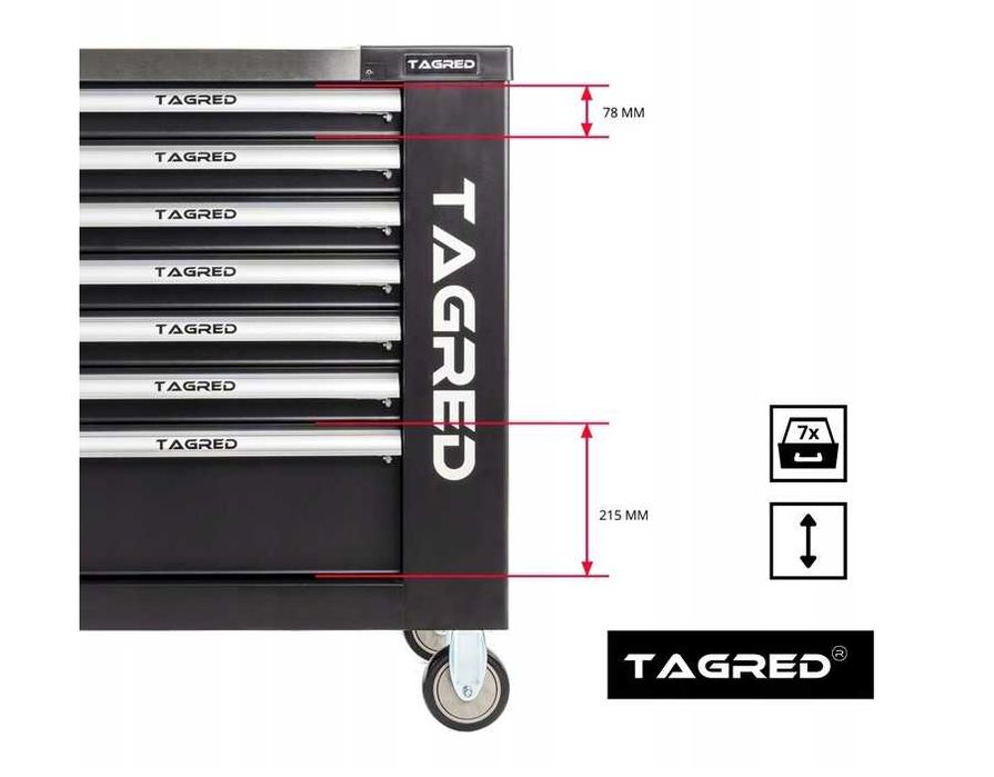 Szafka Warsztatowa Wózek Narzędziowy Serwisowy Schowek Szuflady Ręczna